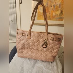 Dior Pink Quilted Tote Bag
